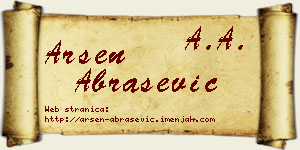 Arsen Abrašević vizit kartica